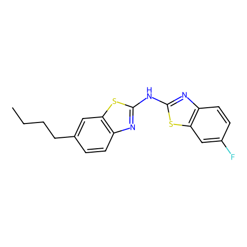 6-butyl-N-(6-fluorobenzo[d]thiazol-2-yl)benzo[d]thiazol-2-amine structure