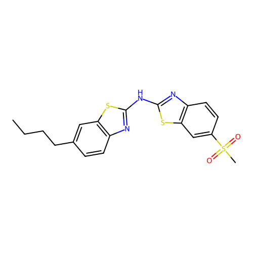 6-butyl-N-(6-(methylsulfonyl)benzo[d]thiazol-2-yl)benzo[d]thiazol-2-amine structure