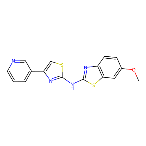 6-methoxy-N-(4-(pyridin-3-yl)thiazol-2-yl)benzo[d]thiazol-2-amine structure