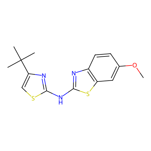 N-(4-tert-butyl-1,3-thiazol-2-yl)-6-methoxy-1,3-benzothiazol-2-amine structure