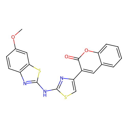 3-[2-[(6-Methoxy-1,3-benzothiazol-2-yl)amino]-1,3-thiazol-4-yl]chromen-2-one structure