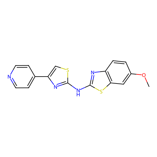 6-methoxy-N-(4-(pyridin-4-yl)thiazol-2-yl)benzo[d]thiazol-2-amine structure