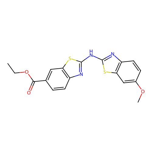 Ethyl 2-[(6-methoxy-1,3-benzothiazol-2-yl)amino]-1,3-benzothiazole-6-carboxylate structure