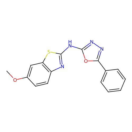 N-(6-methoxybenzo[d]thiazol-2-yl)-5-phenyl-1,3,4-oxadiazol-2-amine structure
