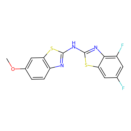 4,6-difluoro-N-(6-methoxy-1,3-benzothiazol-2-yl)-1,3-benzothiazol-2-amine structure