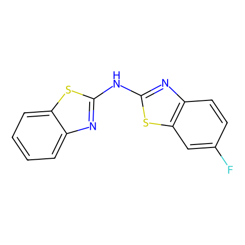 N-(1,3-benzothiazol-2-yl)-6-fluoro-1,3-benzothiazol-2-amine structure