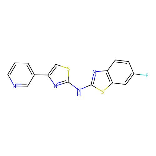 6-fluoro-N-(4-(pyridin-3-yl)thiazol-2-yl)benzo[d]thiazol-2-amine structure
