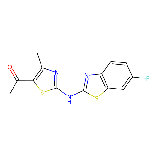 1-(2-((6-Fluorobenzo[d]thiazol-2-yl)amino)-4-methylthiazol-5-yl)ethanone structure