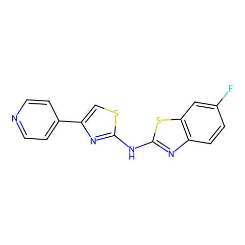 6-fluoro-N-(4-(pyridin-4-yl)thiazol-2-yl)benzo[d]thiazol-2-amine structure