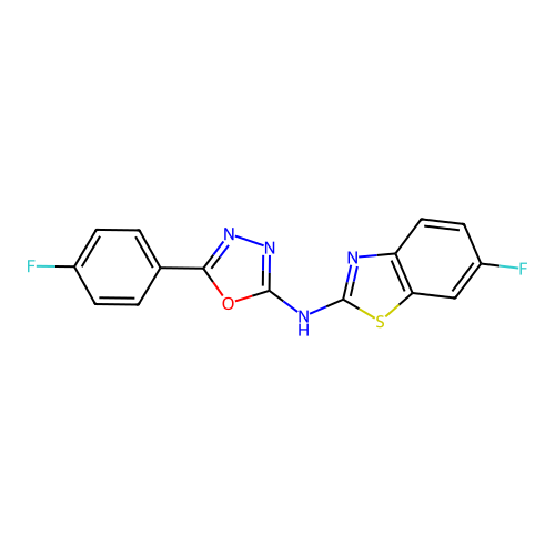 N-(6-fluorobenzo[d]thiazol-2-yl)-5-(4-fluorophenyl)-1,3,4-oxadiazol-2-amine structure