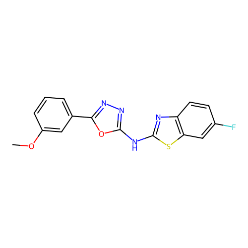 N-(6-fluorobenzo[d]thiazol-2-yl)-5-(3-methoxyphenyl)-1,3,4-oxadiazol-2-amine structure