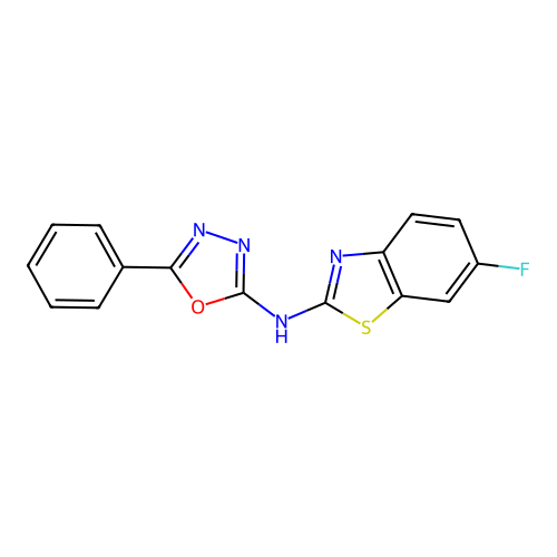 N-(6-fluorobenzo[d]thiazol-2-yl)-5-phenyl-1,3,4-oxadiazol-2-amine structure