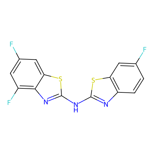 4,6-difluoro-N-(6-fluoro-1,3-benzothiazol-2-yl)-1,3-benzothiazol-2-amine structure