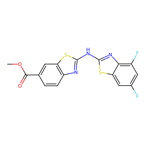 methyl 2-[(4,6-difluoro-1,3-benzothiazol-2-yl)amino]-1,3-benzothiazole-6-carboxylate structure