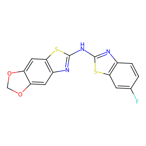 N-(6-fluoro-1,3-benzothiazol-2-yl)-[1,3]dioxolo[4,5-f][1,3]benzothiazol-6-amine structure