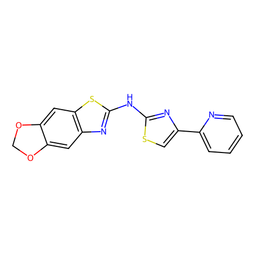 N-(4-pyridin-2-yl-1,3-thiazol-2-yl)-[1,3]dioxolo[4,5-f][1,3]benzothiazol-6-amine structure