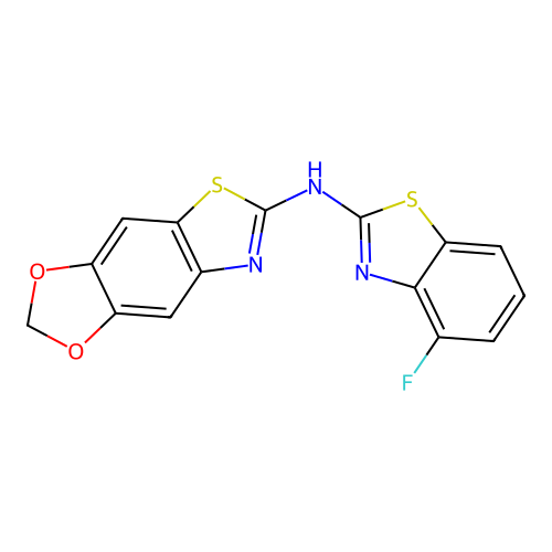 N-(4-fluoro-1,3-benzothiazol-2-yl)-[1,3]dioxolo[4,5-f][1,3]benzothiazol-6-amine structure
