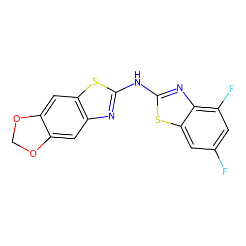 N-(4,6-difluoro-1,3-benzothiazol-2-yl)-[1,3]dioxolo[4,5-f][1,3]benzothiazol-6-amine structure