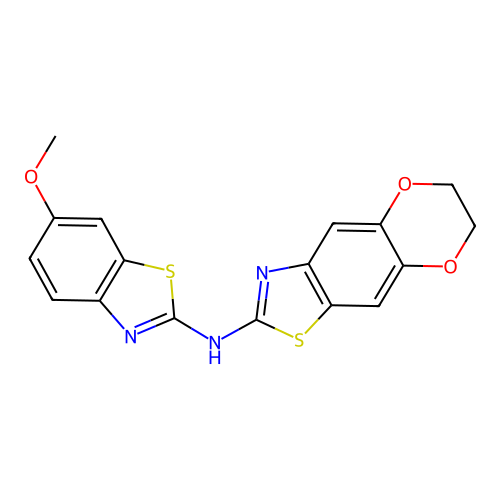 N-(6-methoxy-1,3-benzothiazol-2-yl)-10,13-dioxa-4-thia-6-azatricyclo[7.4.0.0^{3,7}]trideca-1,3(7),5,8-tetraen-5-amine structure