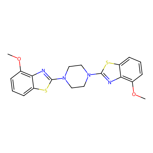 1,4-bis(4-methoxybenzo[d]thiazol-2-yl)piperazine structure