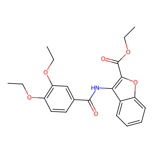 Ethyl 3-(3,4-diethoxybenzamido)benzofuran-2-carboxylate structure