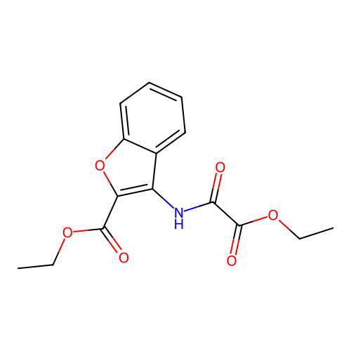 Ethyl 3-(2-ethoxy-2-oxoacetamido)benzofuran-2-carboxylate structure