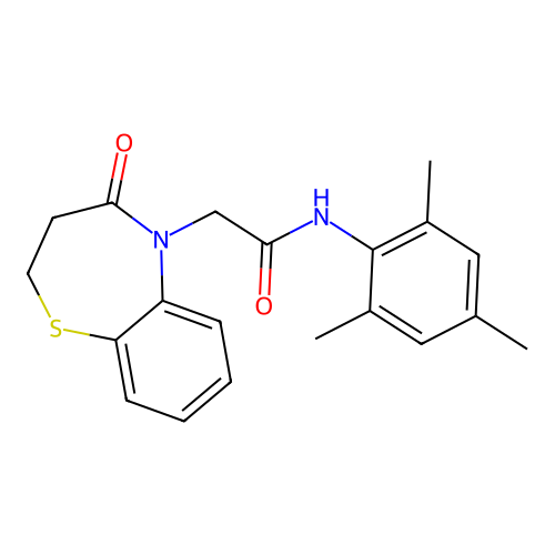 N-mesityl-2-(4-oxo-3,4-dihydrobenzo[b][1,4]thiazepin-5(2H)-yl)acetamide structure