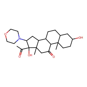 3,17-Dihydroxy-16-(morpholin-4-yl)pregnane-11,20-dione structure