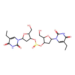 Uridine, 2'-deoxy-5-ethyl-, 3',3'''-sulfite structure