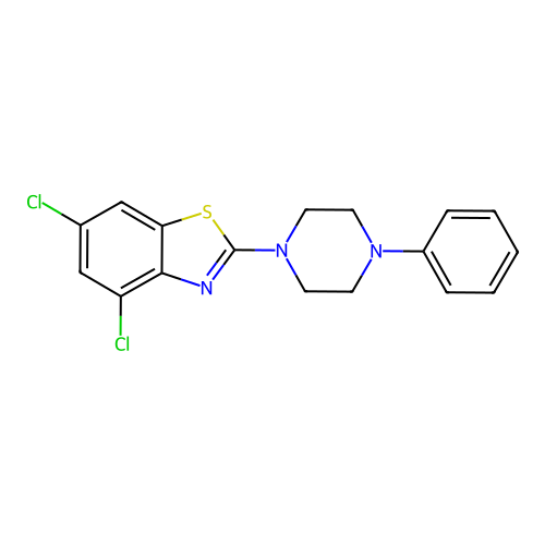 4,6-Dichloro-2-(4-phenylpiperazin-1-yl)-1,3-benzothiazole structure