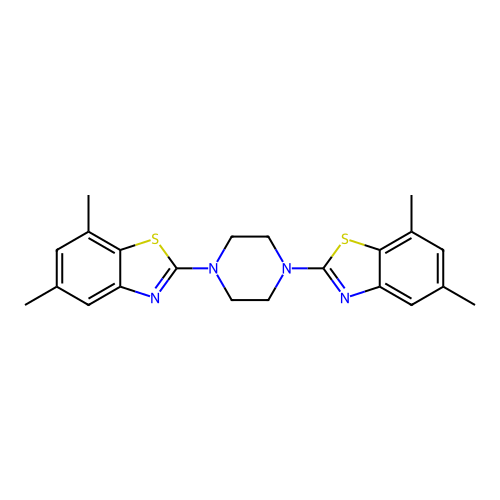 1,4-bis(5,7-dimethylbenzo[d]thiazol-2-yl)piperazine structure