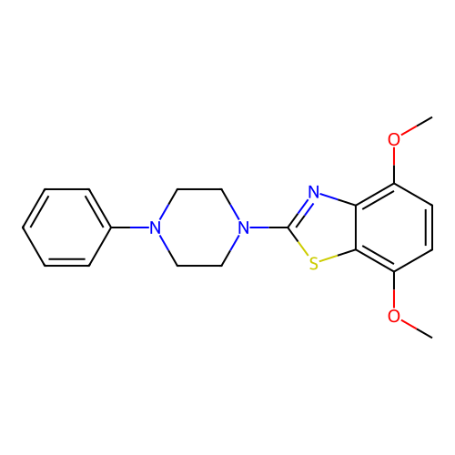 4,7-Dimethoxy-2-(4-phenylpiperazin-1-yl)-1,3-benzothiazole structure