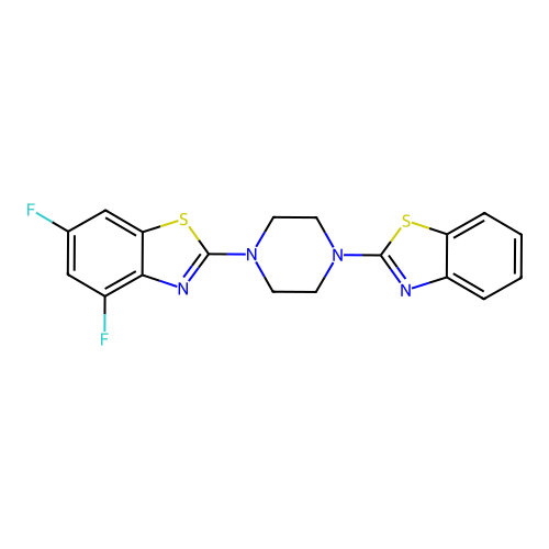 2-[4-(1,3-Benzothiazol-2-yl)piperazin-1-yl]-4,6-difluoro-1,3-benzothiazole structure