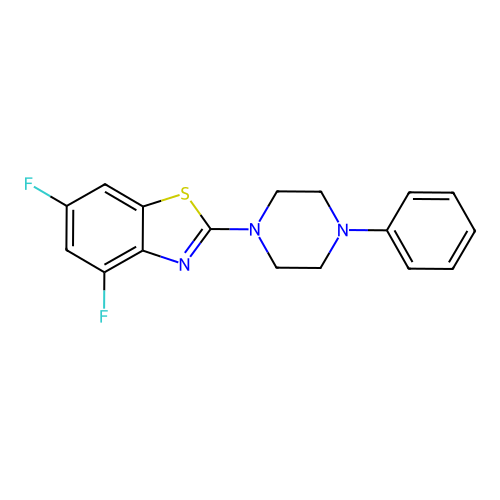 4,6-Difluoro-2-(4-phenylpiperazin-1-yl)-1,3-benzothiazole structure