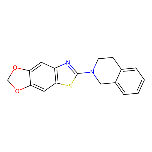 6-(3,4-dihydro-1H-isoquinolin-2-yl)-[1,3]dioxolo[4,5-f][1,3]benzothiazole structure