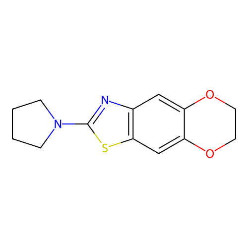 2-Pyrrolidin-1-yl-6,7-dihydro-[1,4]dioxino[2,3-f][1,3]benzothiazole structure