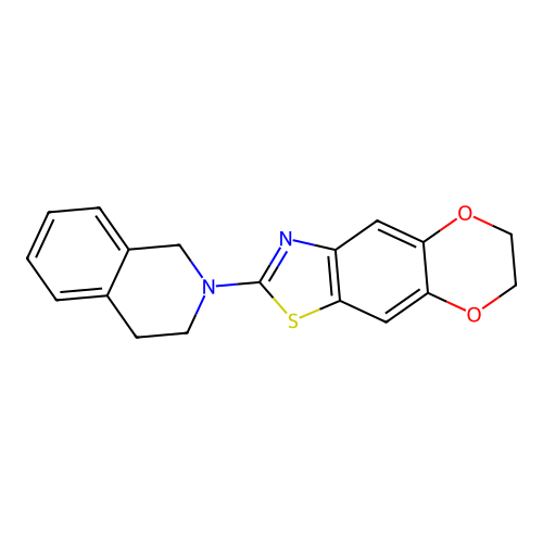 2-(3,4-dihydro-1H-isoquinolin-2-yl)-6,7-dihydro-[1,4]dioxino[2,3-f][1,3]benzothiazole structure