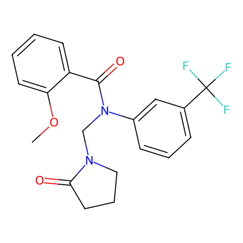2-methoxy-N-[(2-oxopyrrolidin-1-yl)methyl]-N-[3-(trifluoromethyl)phenyl]benzamide structure