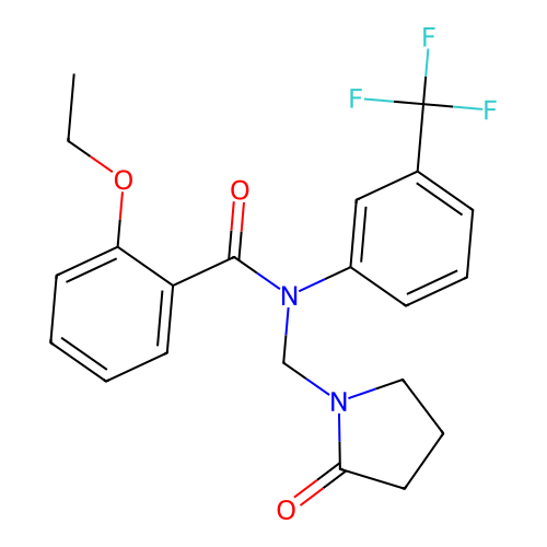 2-ethoxy-N-[(2-oxopyrrolidin-1-yl)methyl]-N-[3-(trifluoromethyl)phenyl]benzamide structure