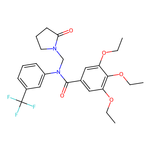 3,4,5-triethoxy-N-[(2-oxopyrrolidin-1-yl)methyl]-N-[3-(trifluoromethyl)phenyl]benzamide structure