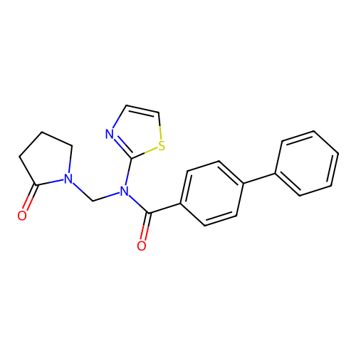 N-((2-oxopyrrolidin-1-yl)methyl)-N-(thiazol-2-yl)-[1,1'-biphenyl]-4-carboxamide structure