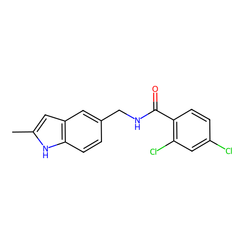 2,4-dichloro-N-[(2-methyl-1H-indol-5-yl)methyl]benzamide structure