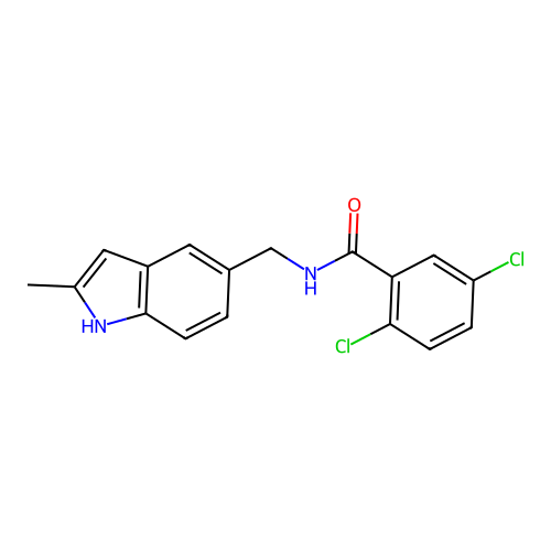 2,5-dichloro-N-[(2-methyl-1H-indol-5-yl)methyl]benzamide structure
