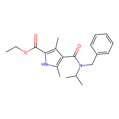 ethyl 4-[benzyl(propan-2-yl)carbamoyl]-3,5-dimethyl-1H-pyrrole-2-carboxylate structure