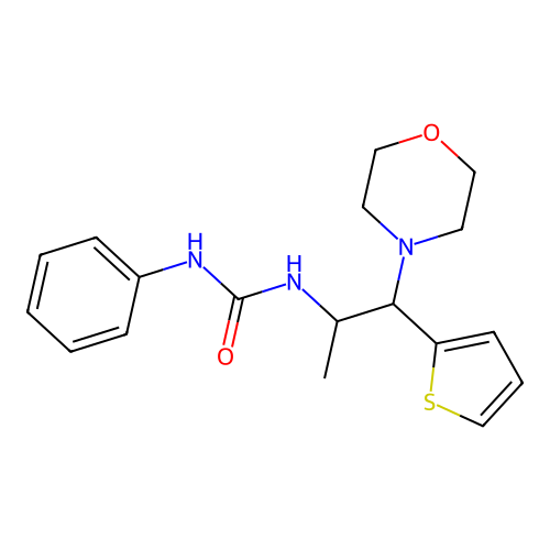 1-(1-Morpholino-1-(thiophen-2-yl)propan-2-yl)-3-phenylurea structure