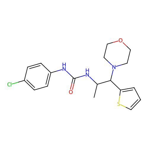 1-(4-Chlorophenyl)-3-(1-morpholino-1-(thiophen-2-yl)propan-2-yl)urea structure