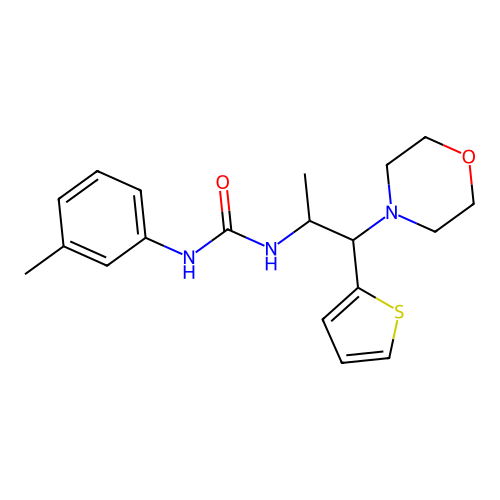 1-(1-Morpholino-1-(thiophen-2-yl)propan-2-yl)-3-(m-tolyl)urea structure