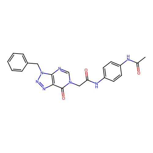 N-(4-acetamidophenyl)-2-(3-benzyl-7-oxotriazolo[4,5-d]pyrimidin-6-yl)acetamide structure