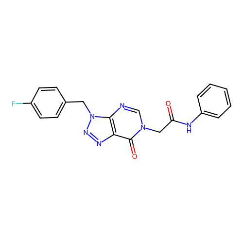 2-(3-(4-fluorobenzyl)-7-oxo-3H-[1,2,3]triazolo[4,5-d]pyrimidin-6(7H)-yl)-N-phenylacetamide structure