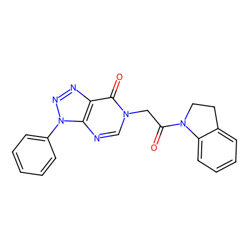 6-[2-(2,3-Dihydroindol-1-yl)-2-oxoethyl]-3-phenyltriazolo[4,5-d]pyrimidin-7-one structure